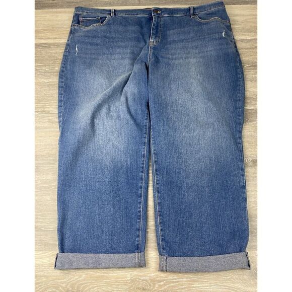 Gloria Vanderbilt Denim - Gloria Vanderbilt Ladies Cuffed Woman Boyfriend Denim Jean Pant Mid rise 22W